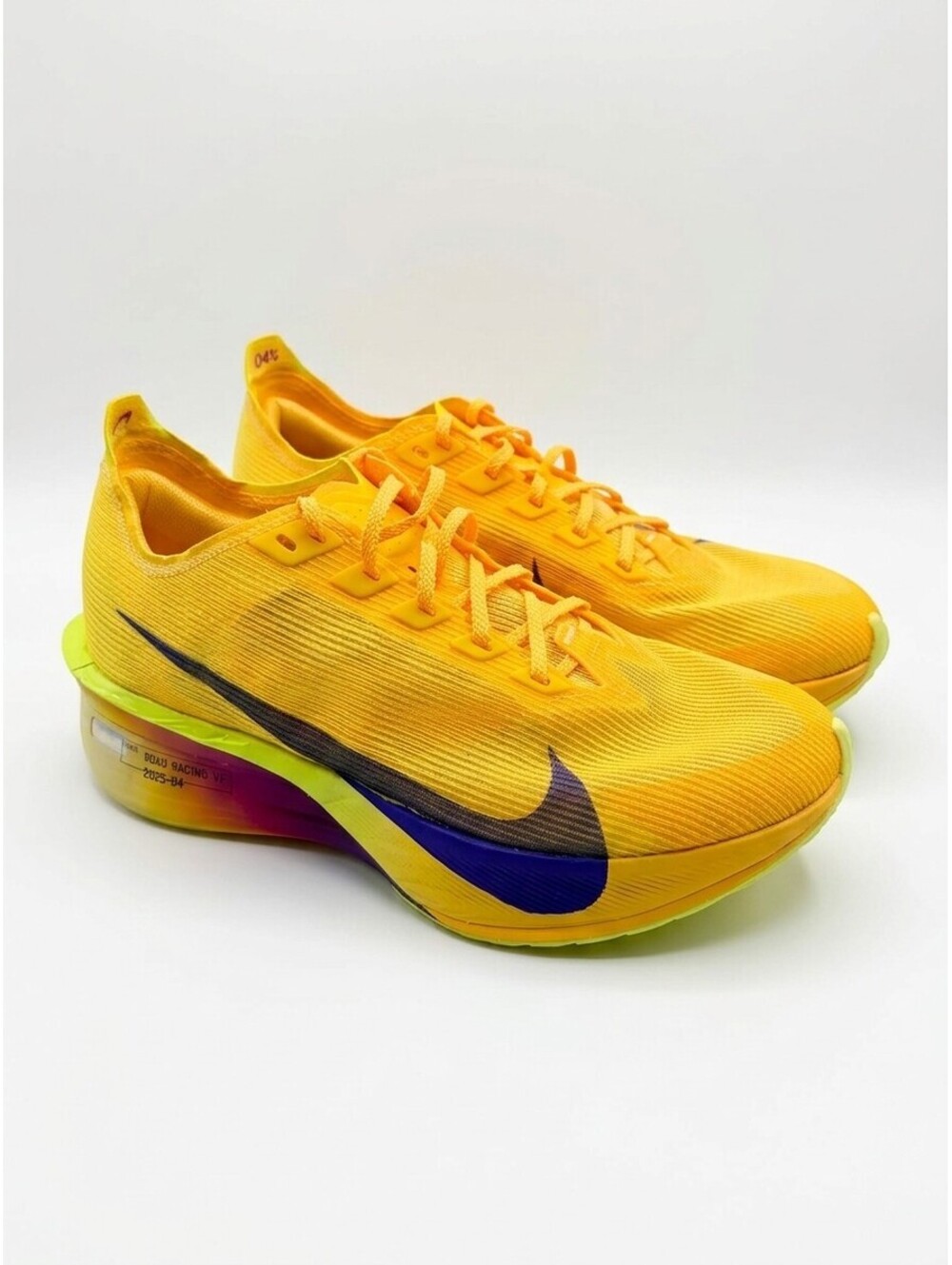 Nike ZoomX Vaporfly Next% 4 Womens 6.5 Citron Pulse Indigo Burst Carbon Plate